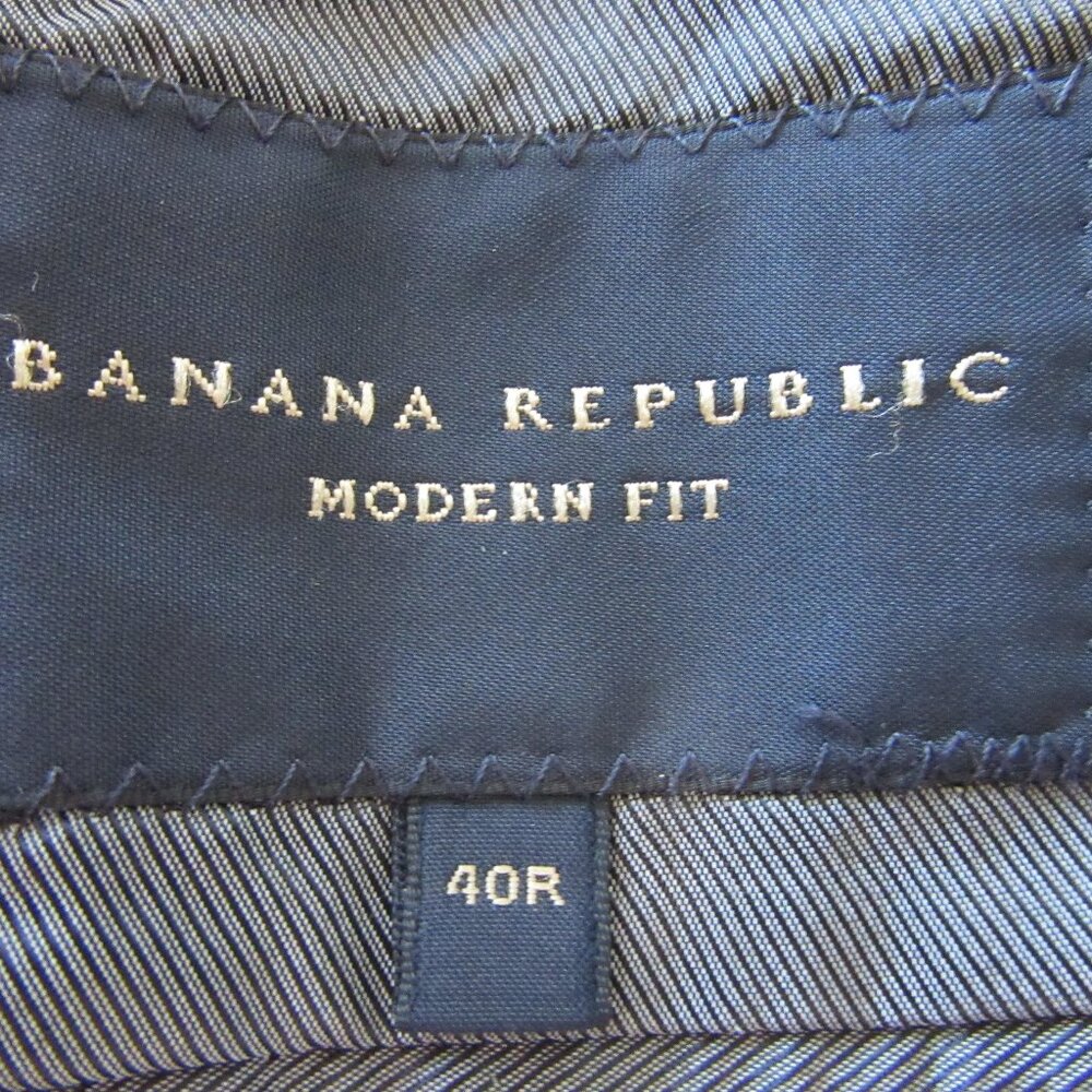 BANANA REPUBLIC Modern Fit Gray Wool Lined 40R Blazer Sports Jacket - Picture 3 of 4